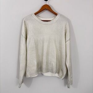 DKNY cream colored sweater w/metallic detail